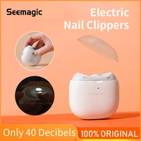 seemagic electric automatic nail clippers with light trimmer nail cutter for baby adult care scissors mi smart home