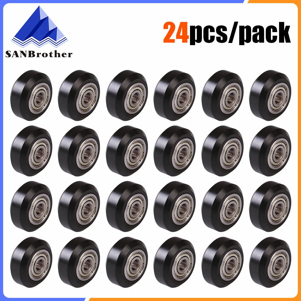 

12/24pcs CNC Openbuilds Plastic POM Wheel with 625zz Idler Pulley Gear Passive Round/V-Slot Perlin Pulley Wheel for CR10 Ender 3