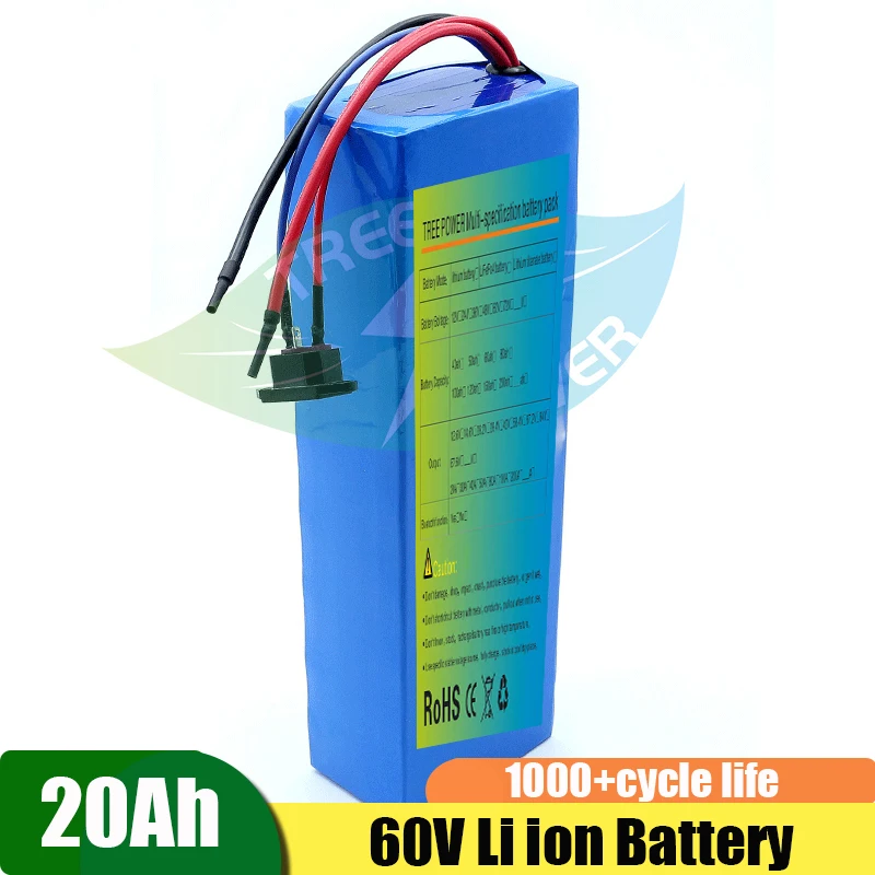 Литий-ионный аккумулятор 60 в 20 Ач BMS Li-Ion для 1800 Вт Citycoco сменный свинцово-кислотный
