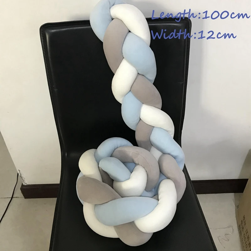 

3 Strands of 1M Baby Cot Bumper Bumpers in the Crib Decor Newborns Ptorector Braid Cushion Bedding Sets For Newborn Infant Knot