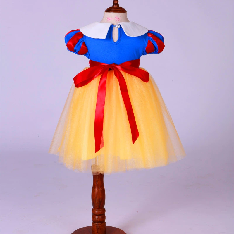 Белоснежное платье с пышными рукавами принцессы для девочек костюм на Хэллоуин