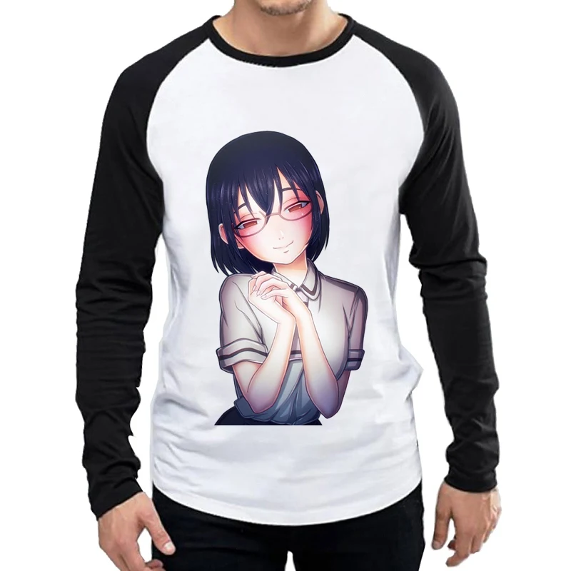 Футболка Asobi Asobase мужская с длинным рукавом модная тенниска логотипом майка