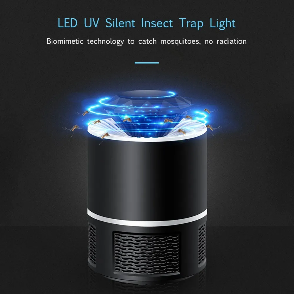 

Non-toxic USB Powered Mosquito Killer Lamp Insect Trap Light with Suction Fan Pest Control Fly Catcher Anti-Mosquito Dispeller