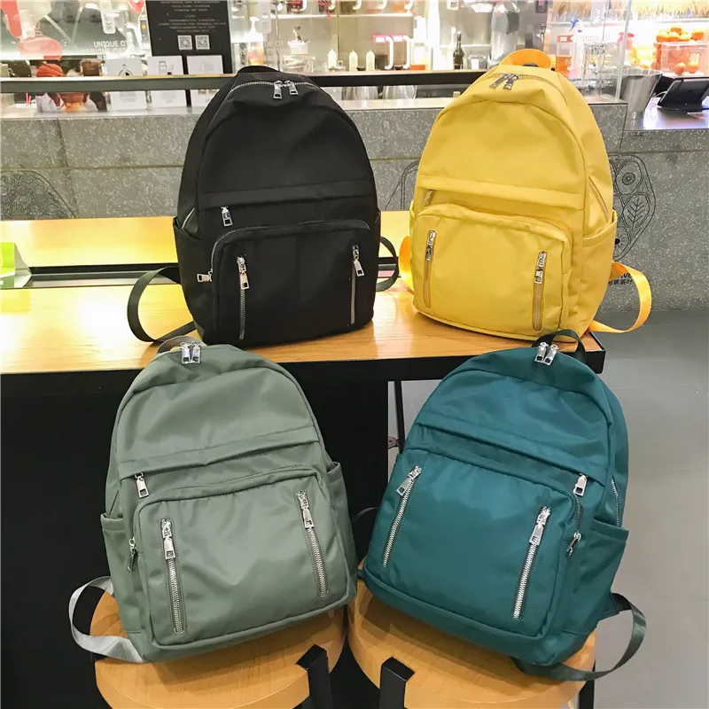 

Waterproof Backpack Women Backpack Fashion Women Solid Color Female School Bag for Teenage Girl Multi Pocket Backpack Travel Bag