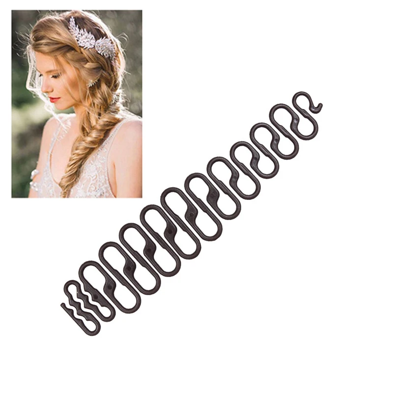 

10pcs/set Hair Accessories Useful Twist Braid Pull Hairpins Comb Black Hair Braiding Tools for Women DIY Hair Styling Tools