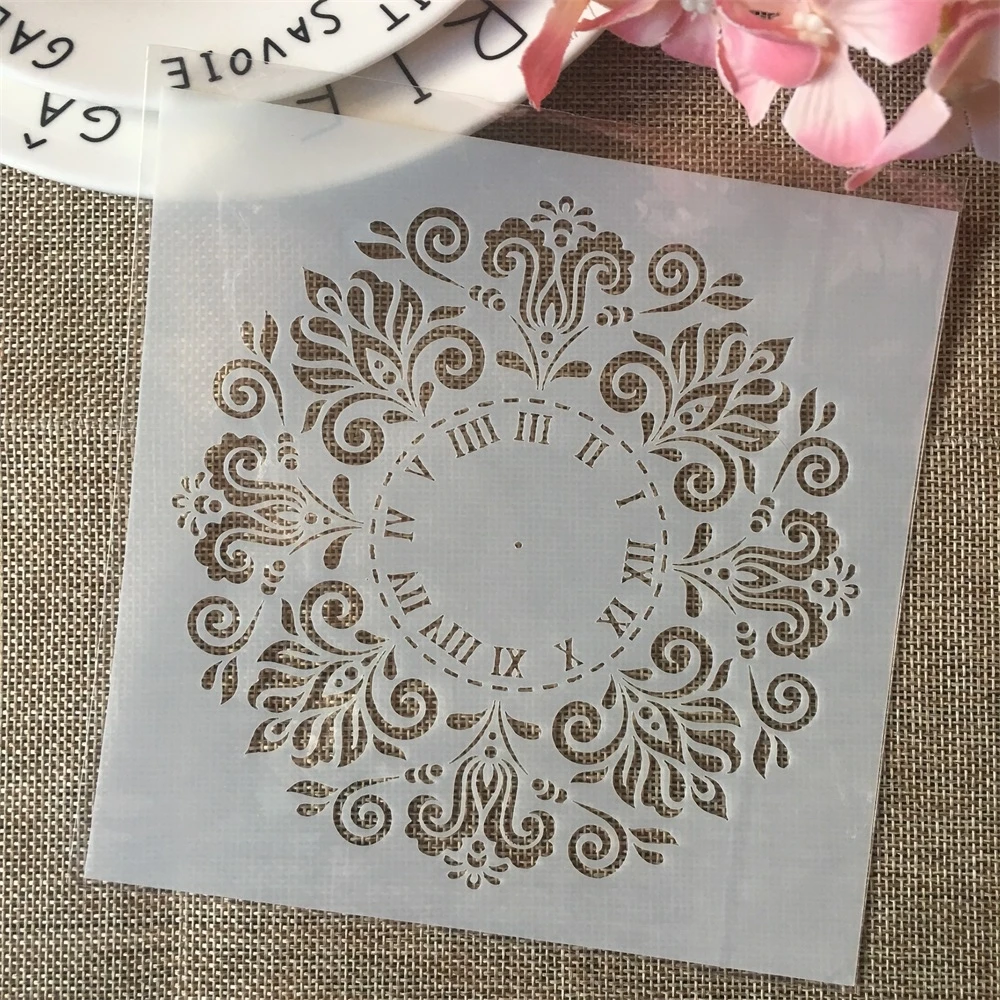 4 шт. 6*6 дюймов часы с циферблатом пчелы сделай сам трафареты для многослойной