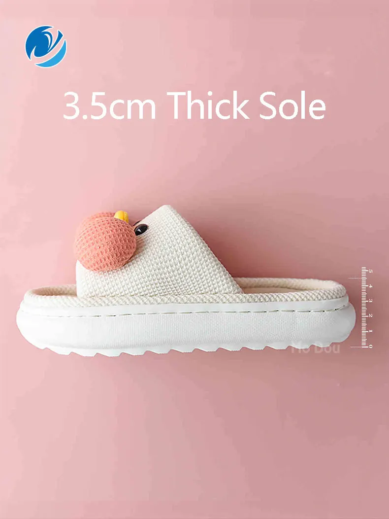 Шлепанцы Mo Dou женские/мужские всесезонные хлопок Эва открытый носок симпатичная