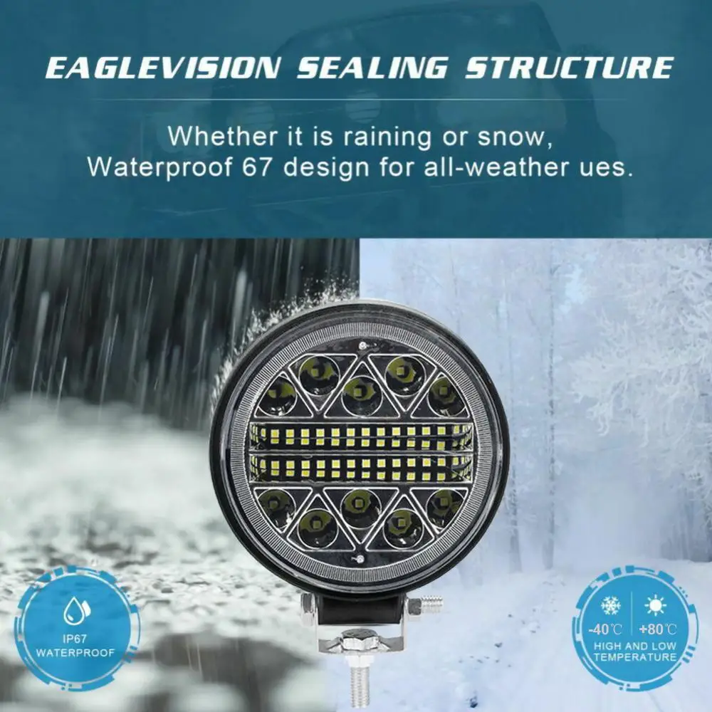 

2Pcs 4in Round Led Work Lights 13600LM LED Spot Flood Beam Truck Tractor Boat Trailer 4x4 ATV SUV 12 24V Driving Light