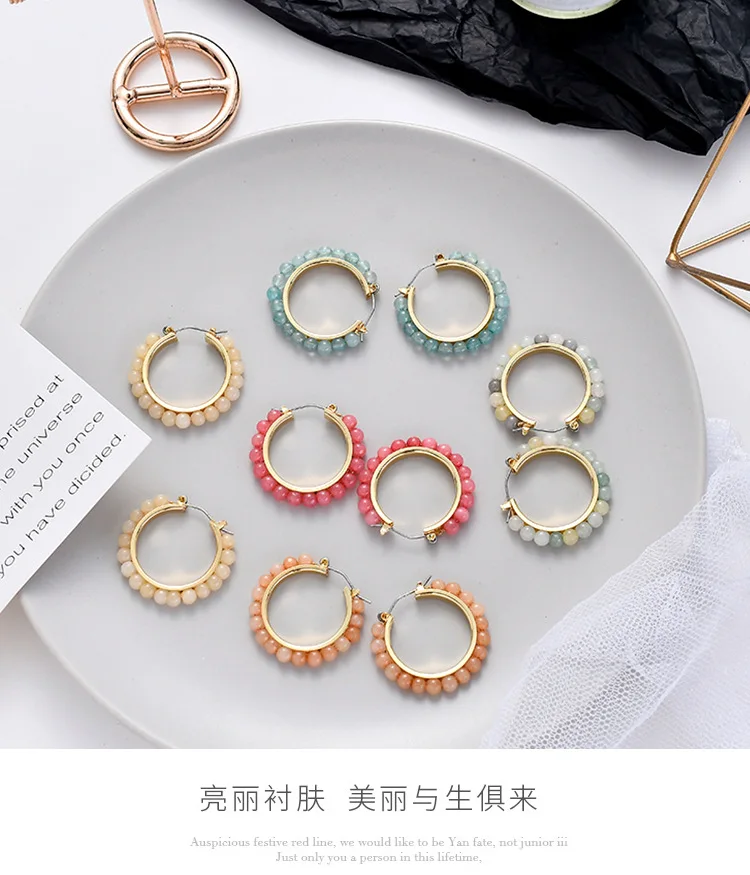 12 пар 2020 новые трендовые темпераментные бусы ручной работы серьги круглый сплав
