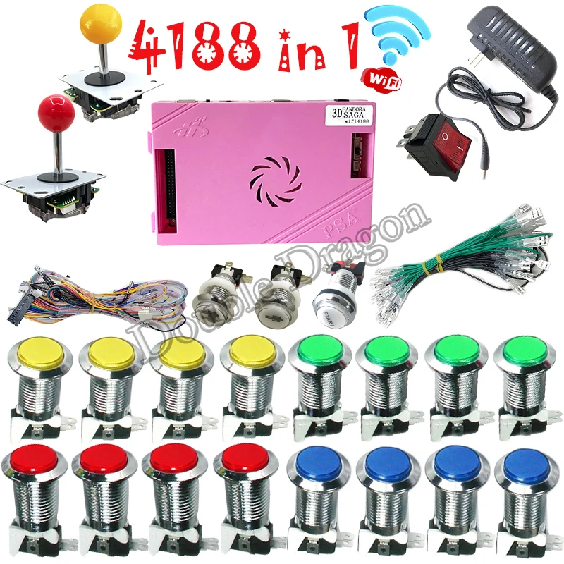 Günstig WiFi 4188 In 1 Spiel Baord Pandora 3D SAGA Motherboard 160 2 Spieler 5pin Joystick Chrom LED-taste
