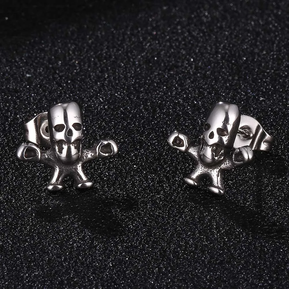 

Punk Men Gothic Skull Boxer Earrings Hip Hop Ear Stud Vintage Women Jewelry Gifts BB0682