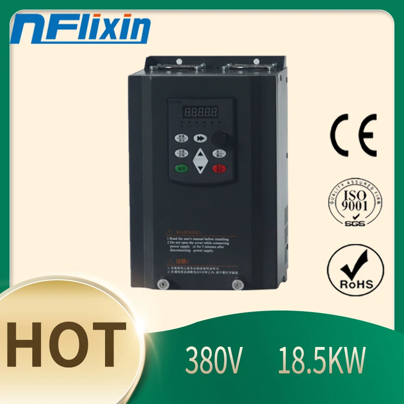 

18.5KW 380V 3Phase Input 38A Frequency Inverter Triphase 3 Phase Output VFD Frequency Converter Motor Speed Controller 50/60Hz