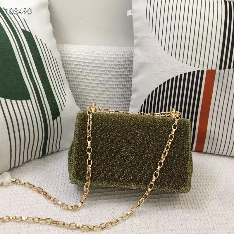 

TOP high-quality leather retro luxury metal flip bag, fashion chain bag, shoulder messenger bag, new small square bag wallet