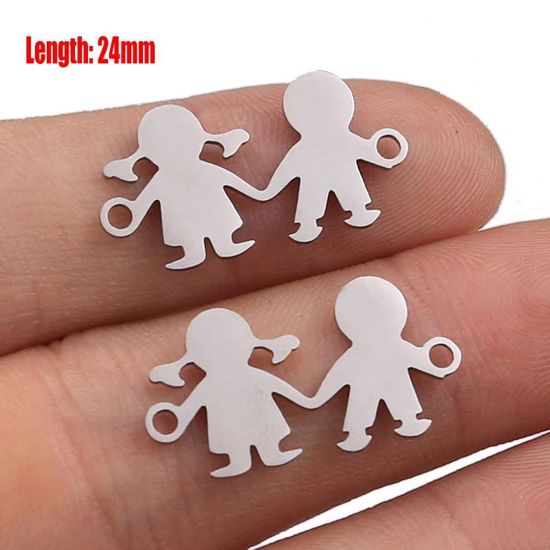 5pcs Family Chain Stainless Steel Pendant Necklace Parents and Children Necklaces Gold/steel Jewelry Gift for Mom Dad New Twice - Цвет: Steel 42