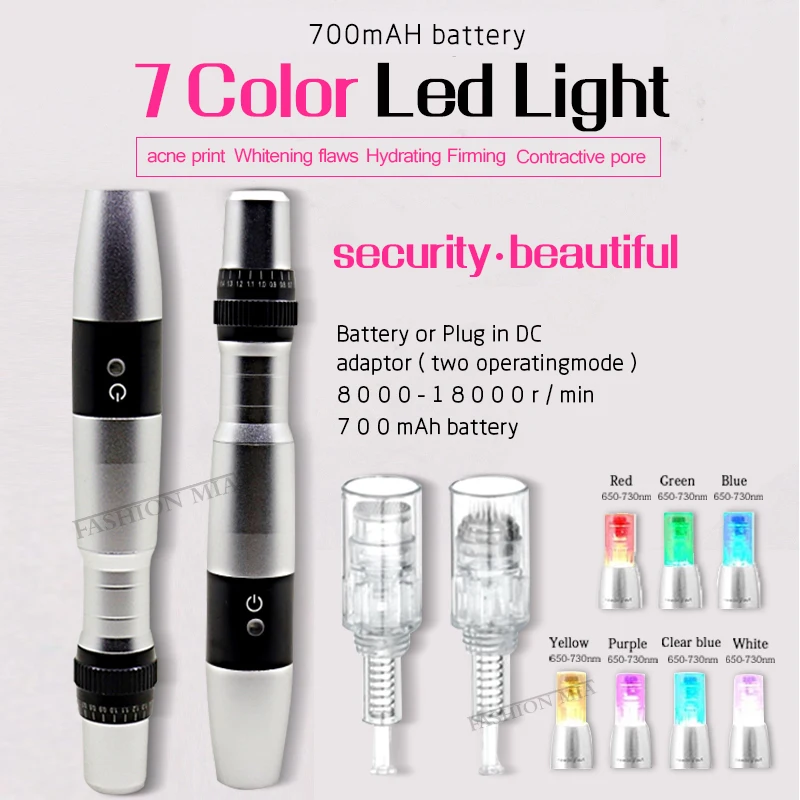 7 цветов светодиодный светильник Derma ручка BB крем светящаяся машина для против