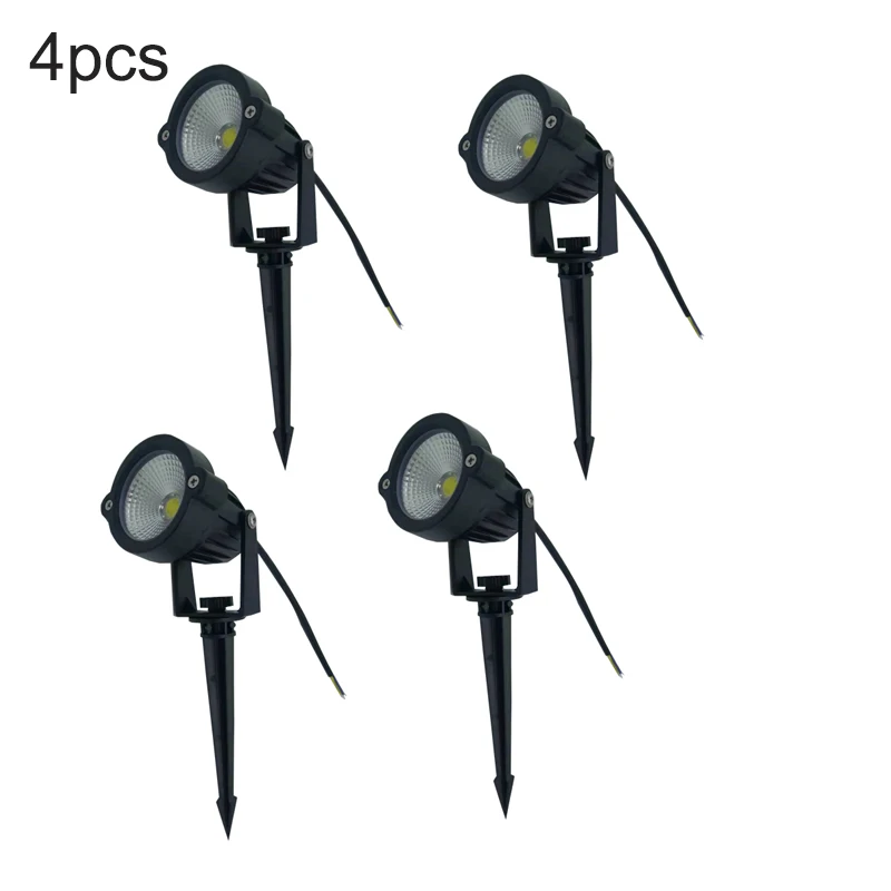 

5W LED Landscape Lights 220V Dc12V Waterproof Garden Pathway Walls Trees Flags Outdoor Spotlights with Spike Lawn Lamps