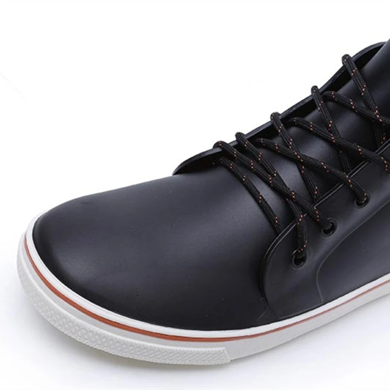 Резиновые резиновые ботинки для мужчин без шнуровки мягкие однотонные галоши