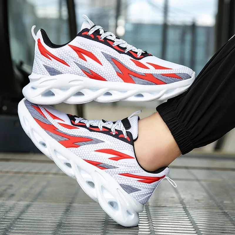Lightweight Men's Running Shoes Fashion Breathable Blade Sneakers Men Outdoor Comfort Flame Jogging Shoes Men Zapatillas Hombre