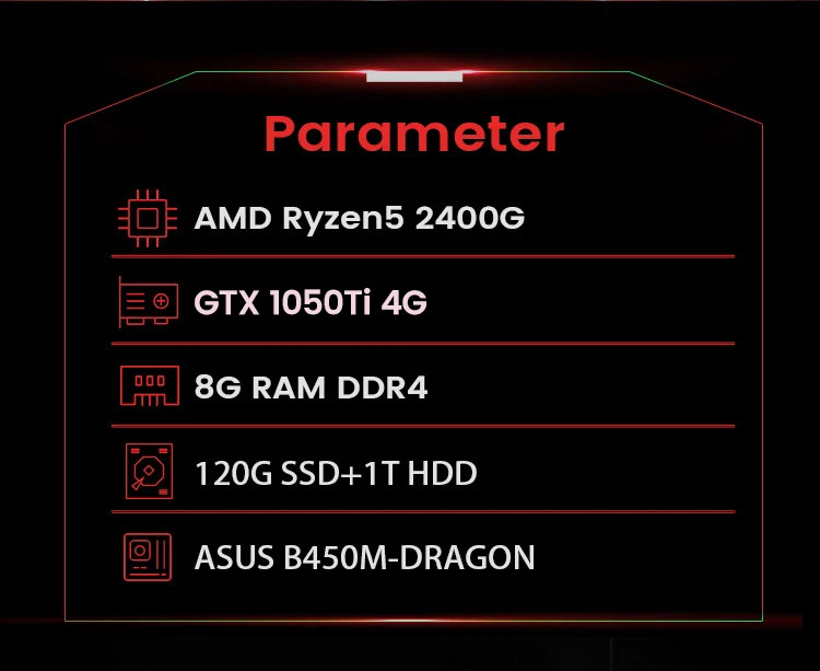 Игровой ПК IPASON A5 AMD Ryzen5 2400G DDR4 4G 8G ram 120G+ 1T SSD/игровые карты 1050TI настольный компьютер