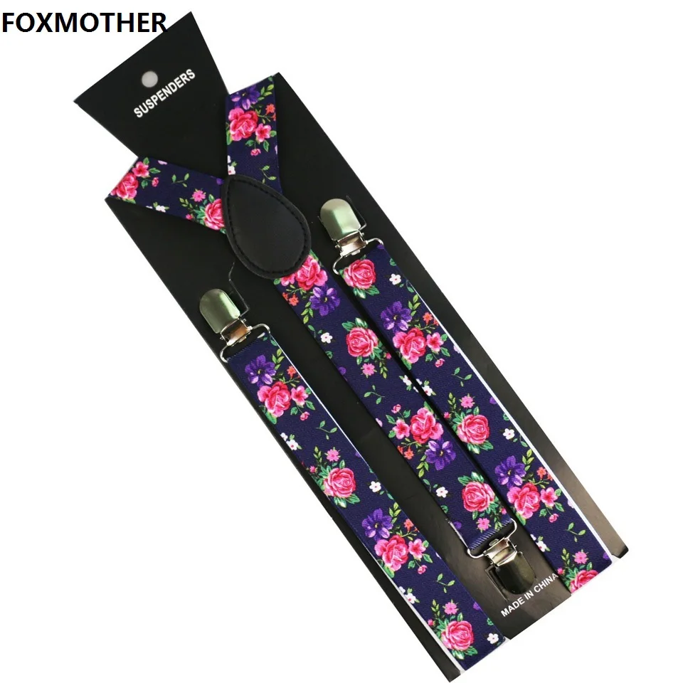 Подтяжки унисекс FOXMOTHER, эластичные, с цветочным принтом, Y-образные