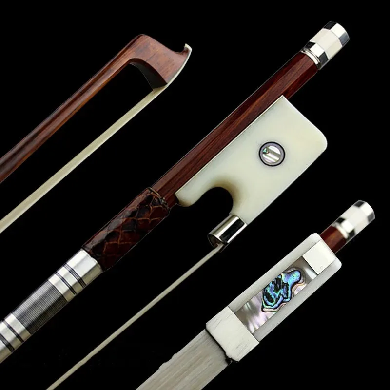 

AAAAA превосходный snakewood 4/4 Виолончель Лук Сибирский horestail круглая палочка никелевое сито фитинги кость лягушка