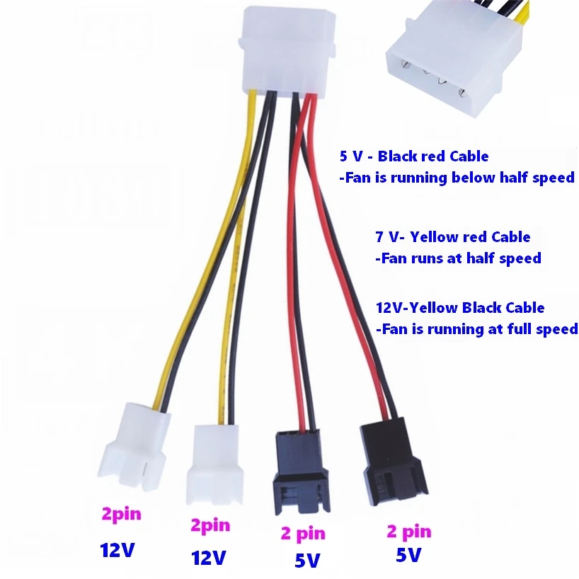 IDE 4-контактный кабель Molex-2-контактный (4-контактный 3-контактный совместимый)