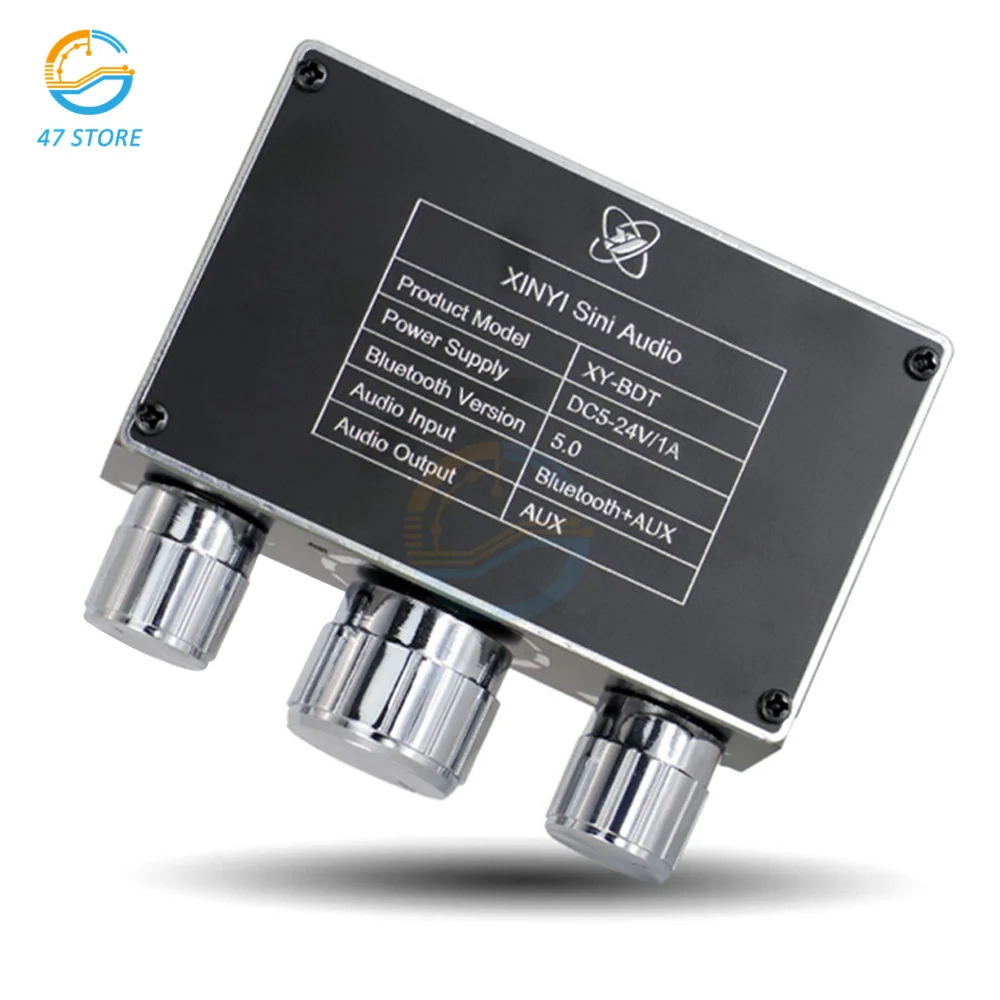 

XY-BDT Плата декодера Bluetooth 5,1, двухканальный стерео предварительный и низкотоновый модуль с плавной настройкой на 360 градусов