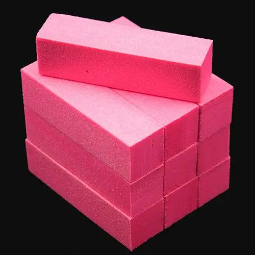New 10Pcs Pink Form Nail Buffers File For UV Gel White Buffer Block Polish Manicure Pedicure Sanding Art Tool | Красота и здоровье