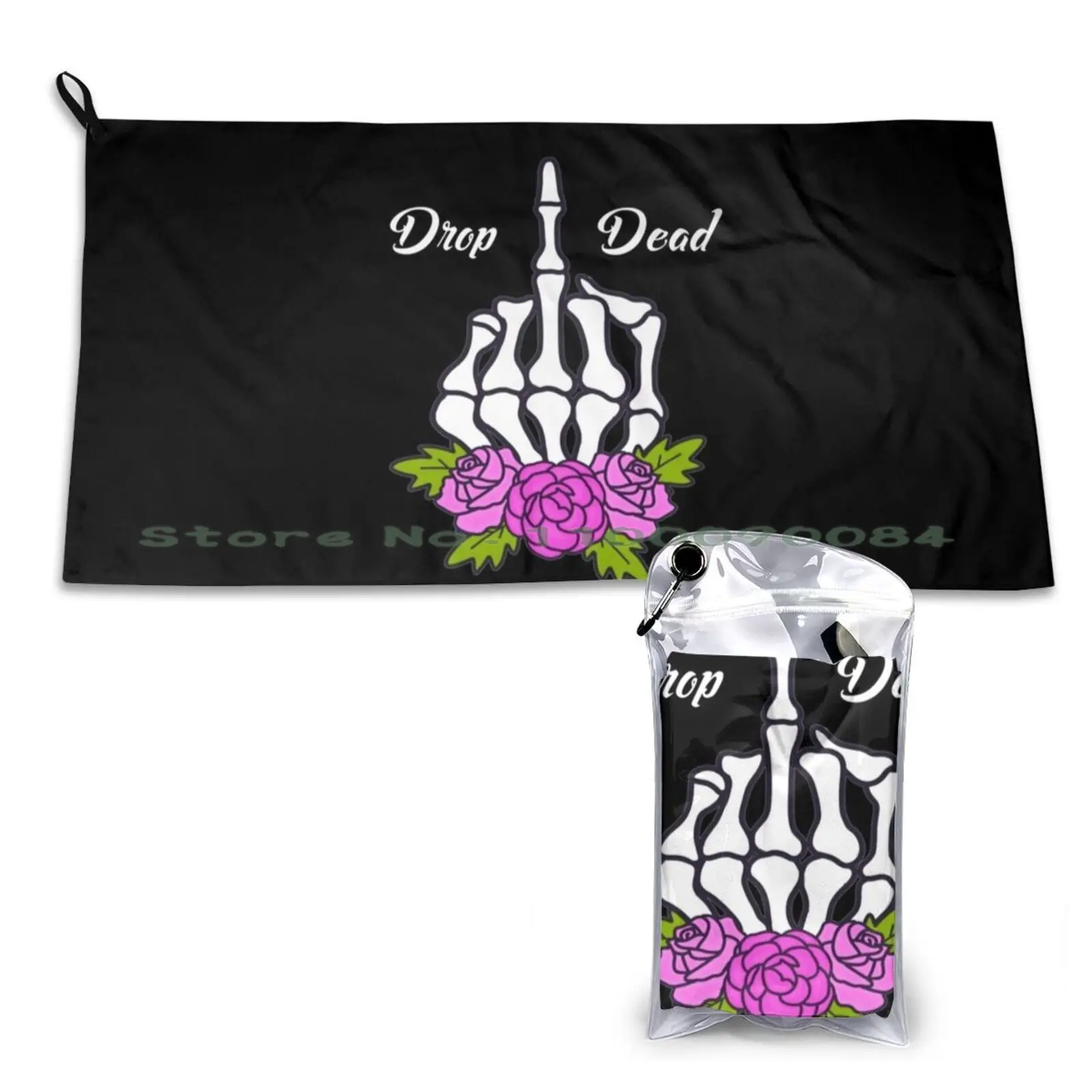 

Drop Dead Skeletal Middle Finger With Roses Quick Dry Towel Gym Sports Bath Portable Achira Nadeeshan Watercolor Cute Nature