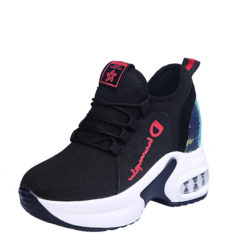 

2020 White Trendy Shoes Women High Top Sneakers Women Platform Ankle Boots Basket Femme Chaussures Femmes Height Increase Shoes