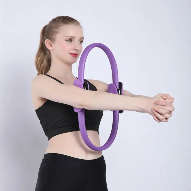 

New Yoga Circles Resistance Pilates Rings Magic Circle Body Sport Weight Fitness Exercise Gym Handle Yoga Wheel Ring Kit Solid