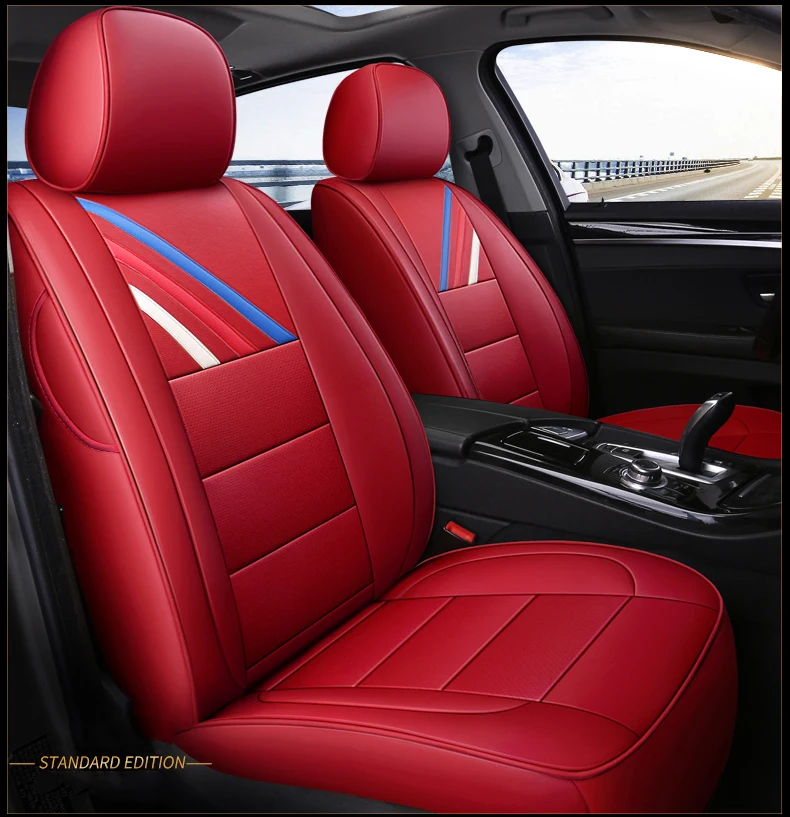 custom only 2 pc front seat leather car cover for Volkswagen Magotan Golf Tiguan Scirocco Touarege auto accessories | Автомобили и