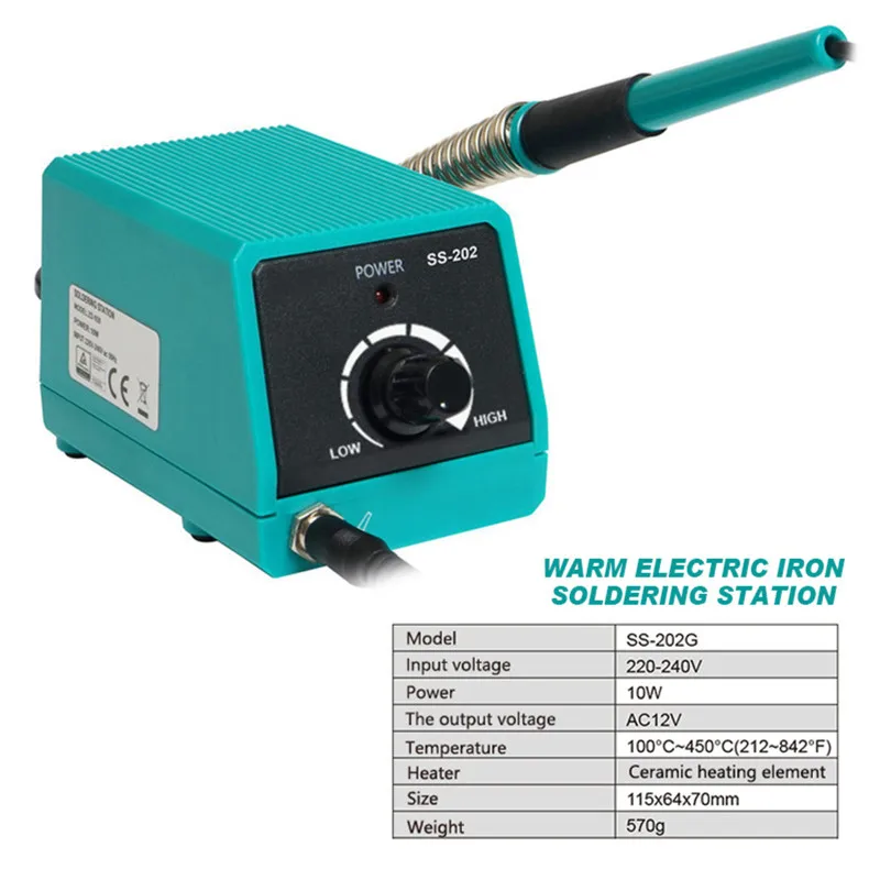 

EU Plug 220V 10W Mini Soldering Station Adjustable Temperature 100-450 Electric Soldering Iron Welding Repair Rework Station