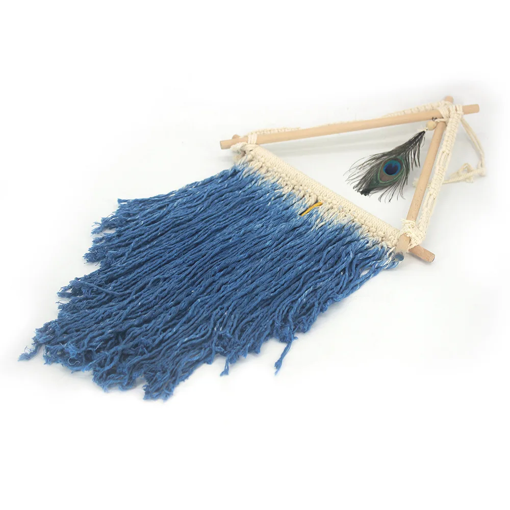 Скандинавский креативный Тканый гобелен треугольные перышки павлина домашний