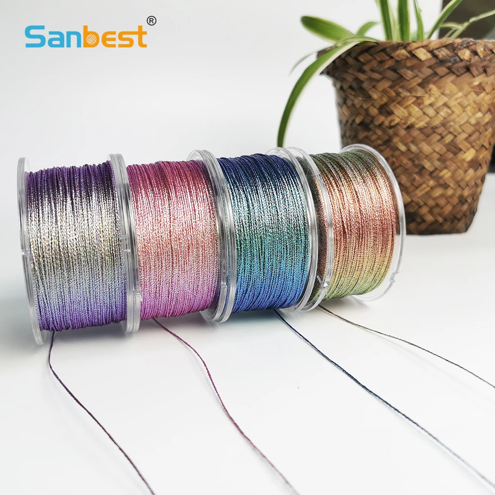 Sanbest 6 нитей металлическая нить в коробке ручная работа сделай сам браслет лента