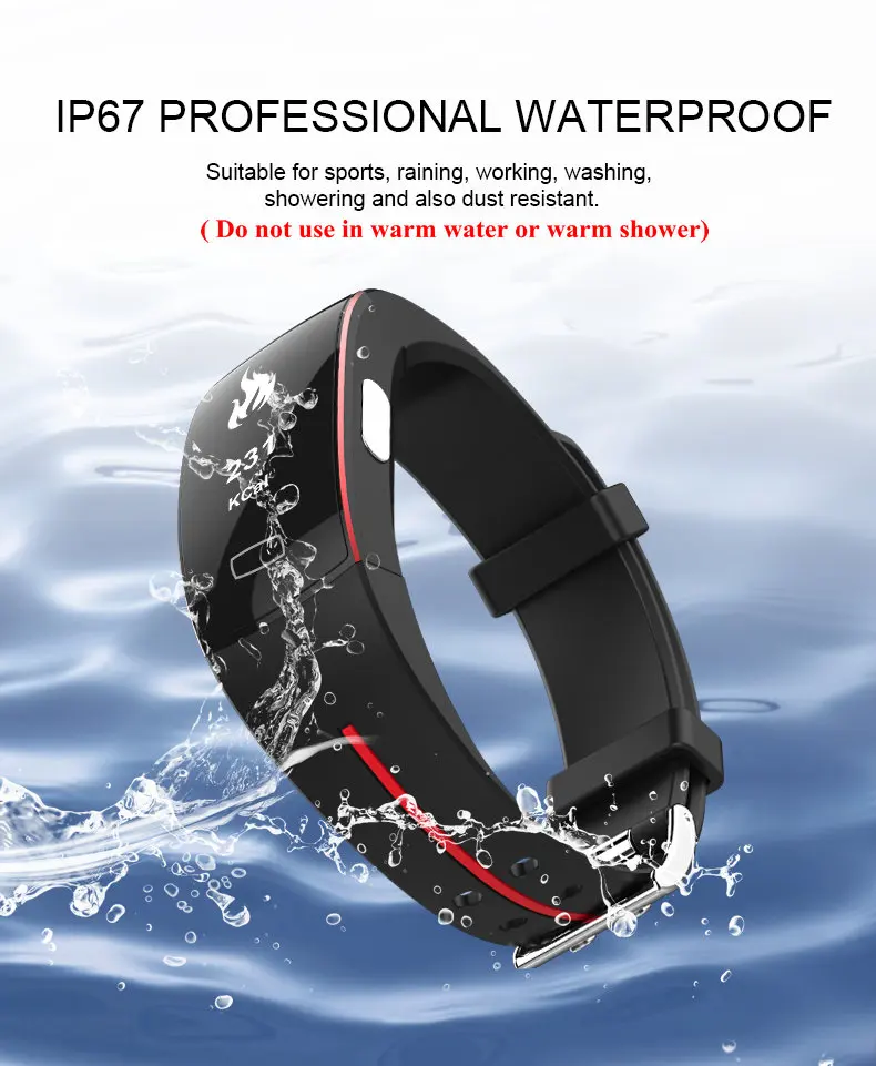 

P3 Smart Band ECG+PPG Blood Pressure Heart rate Monitor Pedometer Sports Bracelet for IOS Android IP67 waterproof pk xiaomi mi3