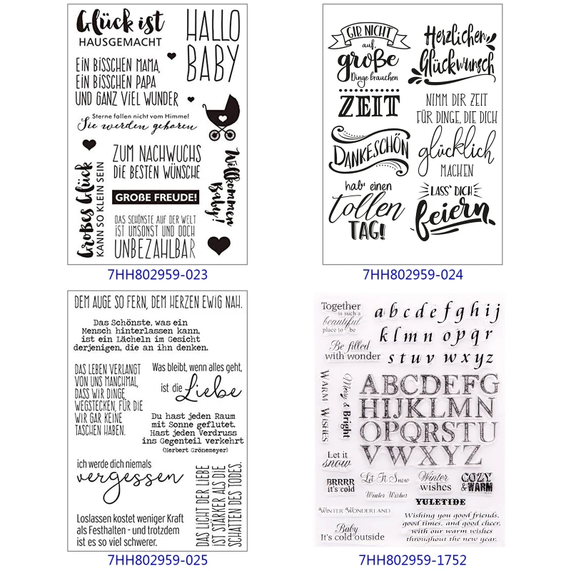 

German Word DIY Silicone Clear Stamp Cling Seal Scrapbook Embossing Album Decor Craft