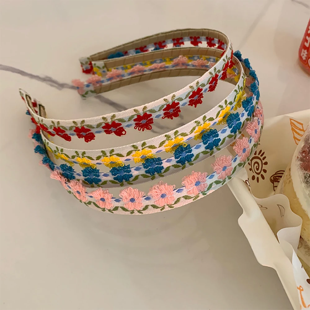 

Embroidered Fashion Cloth Headwear Face Wash Girl Hair Accessories Floral Headband Head Hoop Hair Band