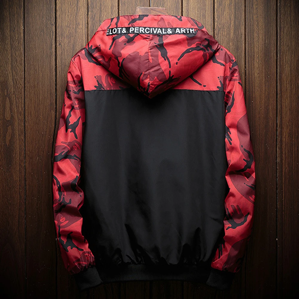 Куртка мужская камуфляжная с капюшоном Повседневная ветровка на молнии уличная