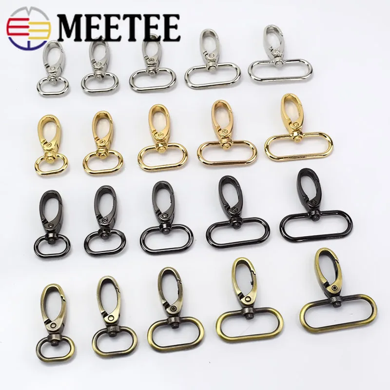 

10pcs 14/16/20/25/32/38/50mm Bag Strap Buckles Metal Webbing Swivel Clasps Hangers Lobster Trigger Snap Hook DIY Accessories