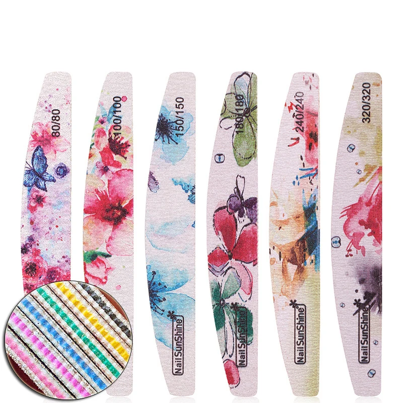 Пилка для ногтей с цветочным принтом 6 шт. | Красота и здоровье
