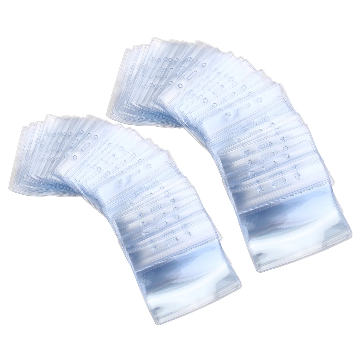 

100pcs Waterproof Plastic Horizontal Name Tag Badge ID Holders (Clear)