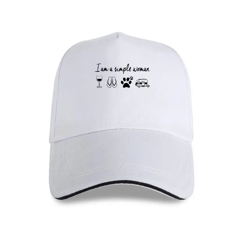 

Men Funny Fashion I Am A Simple Woman I Like Wine Flip Flops Paw And Camping Women Baseball cap