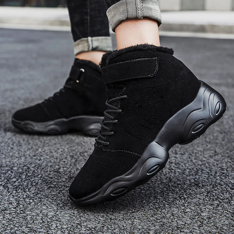 Men's Winter Warm Plush Fur Casual Shoes High Top Sneaker Women botas trainers male Walking Shoe tenis feminino basket femme | Обувь