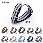 Ремешок нейлоновый спортивный в стиле НАТО, армейский холщовый сменный Браслет с металлической пряжкой в полоску для наручных часов, 18 мм 20 мм