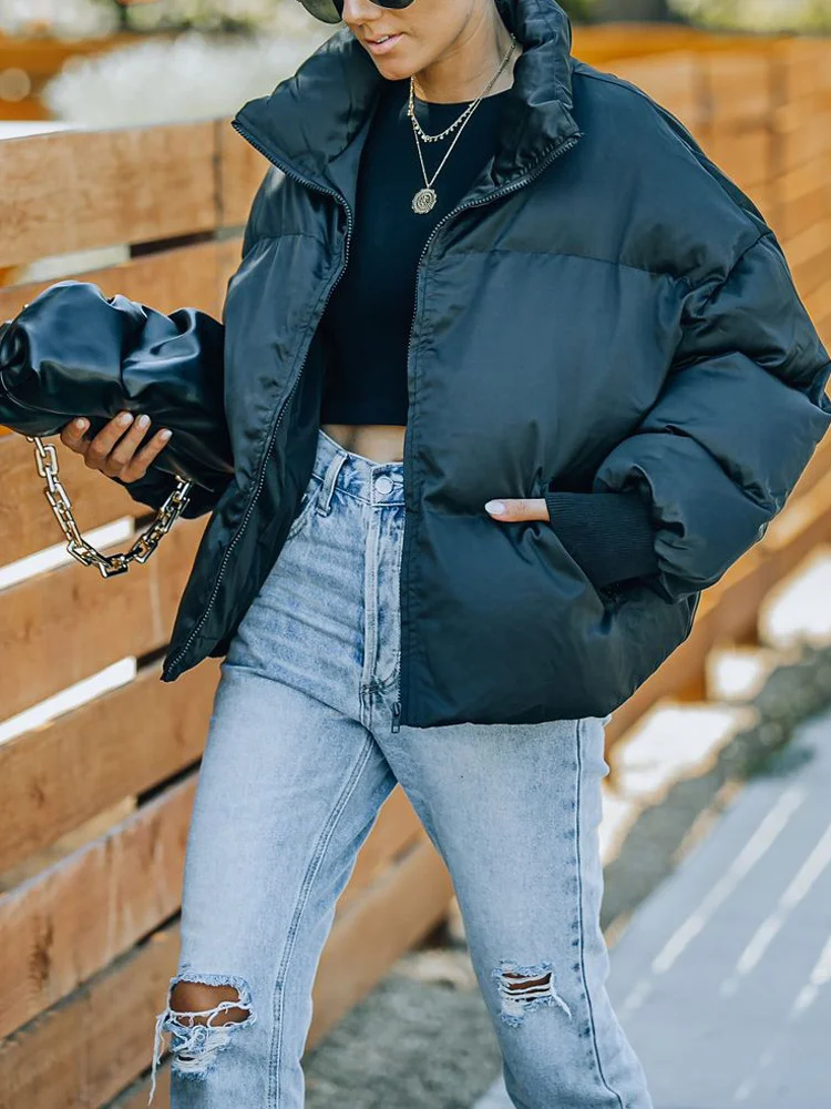 

2021 New Women's Coat Hot Sale Loose Fashion Temperament Commute Bread Coat Cotton-Padded Coat