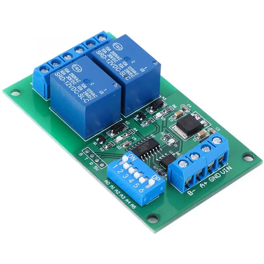 RS485 Реле RTU & AT Command 2 Канальный Релейный Модуль PLC контроллер UART последовательный