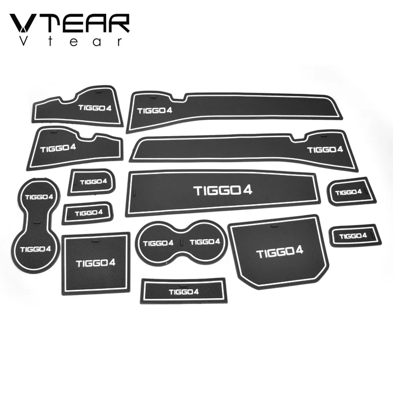 

Vtear для Черри Тигго 4 дверных канавки, противоскользящая подкладка, отверстие для хранения, коврик для чашки, подушка для автомобильного интерьера, аксессуары для украшения интерьера