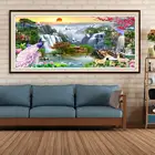 Алмазная мозаика Павлин, картина из круглых страз с павлином, пейзаж, весна, цветок, вышивка крестиком, подарок для домашнего декора