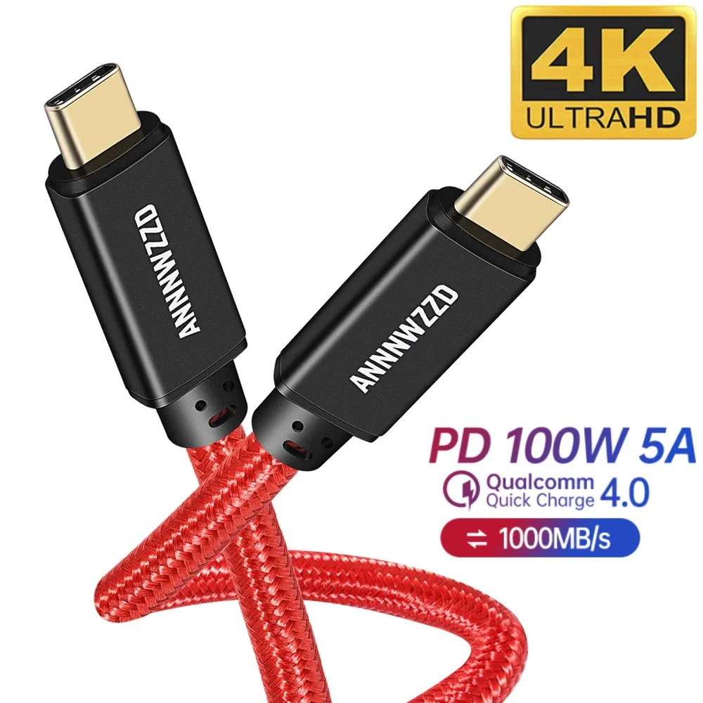 Кабель USB 3 1 Type C для Macbook Pro 5A PD 100W Gen 2 4K @ 60HZ кабель Samsung S10 Note20 QC 4 0 шнур|Кабели VGA| |